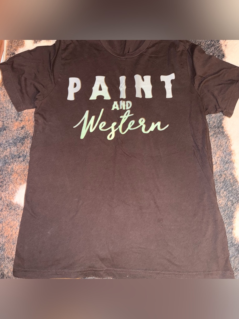 "Paint and Western" Graphic T-Shirt - Brown